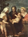 La Virgen y el Niño con Santa Catalina Isabel y Juan Bautista manierismo renacentista Andrea del Sarto